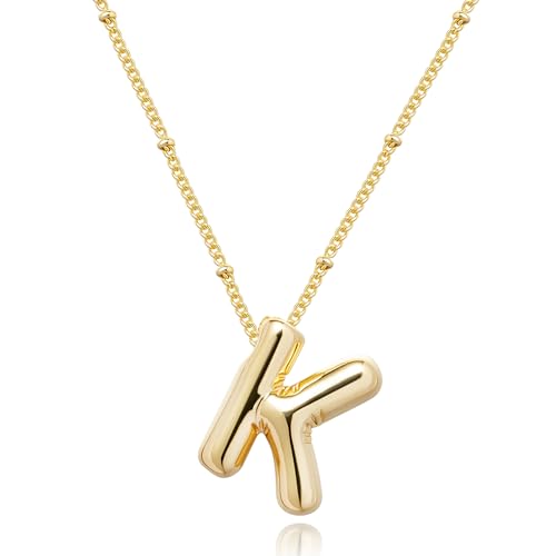 SELFROSE Initial Necklaces for Women,Dainty Gold Letter Necklace Chunky Initial Pendant Necklaces for Women Trendy Personalized Gold Jewelry Gifts