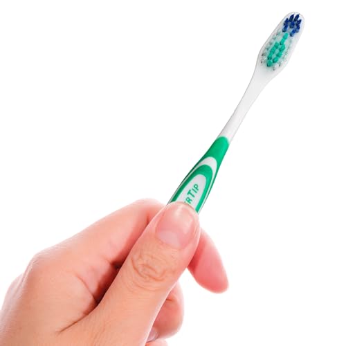 Gum Adult 461 Super Tip Manual Toothbrush, Compact Head, Soft Bristles, Bulk Samples, 12 Count,Multicolour