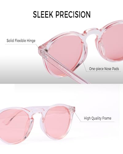 Small Round Polarized Sunglasses for Women Men, Ultra Lightweight UV400 Protection Trendy Classic Vintage Style3