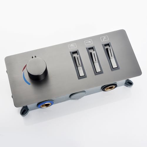 Ensemble de douche encastré gris : confort moderne et design mural épuré - 7