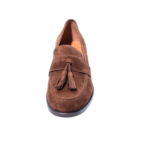 Image of ONEENO Women's Casual Flat Suede Tassel Loafer