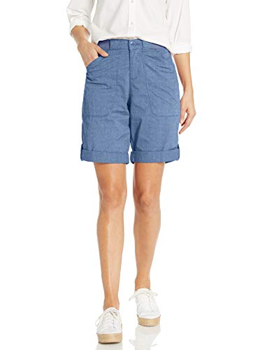 Lee Women's Flex-to-Go Relaxed Fit Utility Bermuda Short, Rinse Chambray, 8