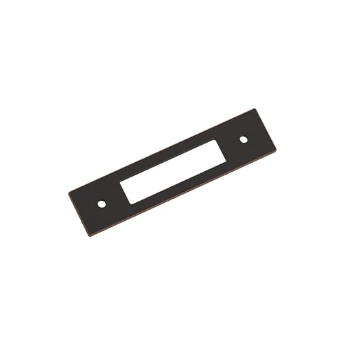 Image of Amerock Medora 3-3 /4 inch Oil-Rubbed Bronze Backplate | Decorative zinc cabinet hardware backplate designed to complement knobs and pulls while protecting cabinet surfaces