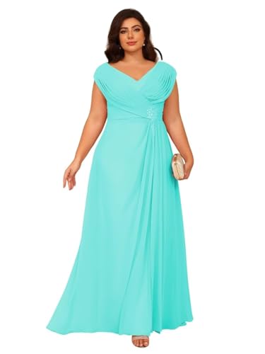 Image of Clothfun Simple V Neck Mother of The Bride Dresses Lace Appliques Chiffon Sleeveless Mother of The Groom Dress CYN014