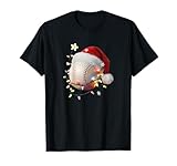 natale baseball player luci santa hat holiday maglietta