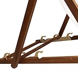 Holz-Liegestuhl mit Armlehne und Getränkehalter Klappbar mit dunkelbrauner Lasur - 2