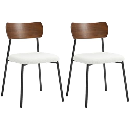 HOMCOM Lot de 2 chaises Salle à Manger Chaise de Cuisine Vintage Chaise de Salon rembourrée avec...