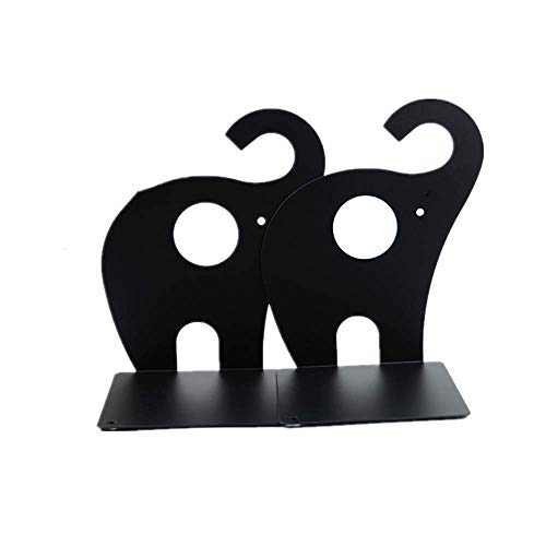 Leoyoubei Vintage Bookends With Felt Pads To Protect Bookshelf Bookcase 7.5X5X475 Books Holder Elephant 1 Pairs (Black ) #TOP17