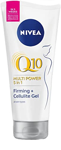 NIVEA Q10 - Crema de gel reafirmante + adiós a la celulitis, 200 ml, crema anticelulítica con extracto de loto y coenzima Q10, resultados notables en 3 semanas