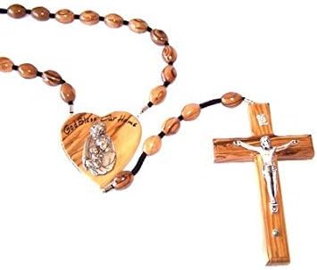 Olive Wood Wall Rosary with Certificate and Gift Box