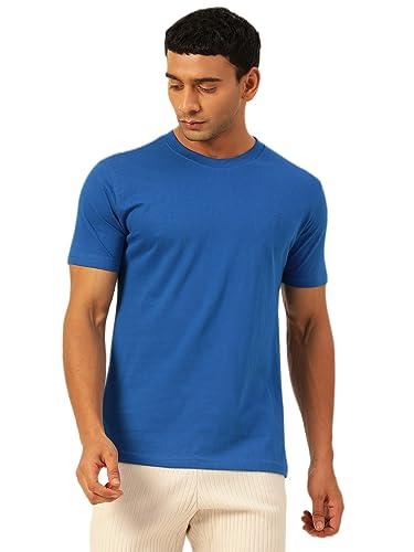 Image of Solid Soft Cloth Round Neck Cotton Relaxed Fit T Shirt