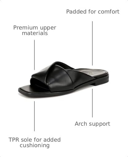 Image of Vionic Women's Poppy Miramar Slide Comfortable Flat Sandals- Supportive Dressy Sandals Comfort Shoes That Includes a Concealed Orthotic Insole Sizes 5-12