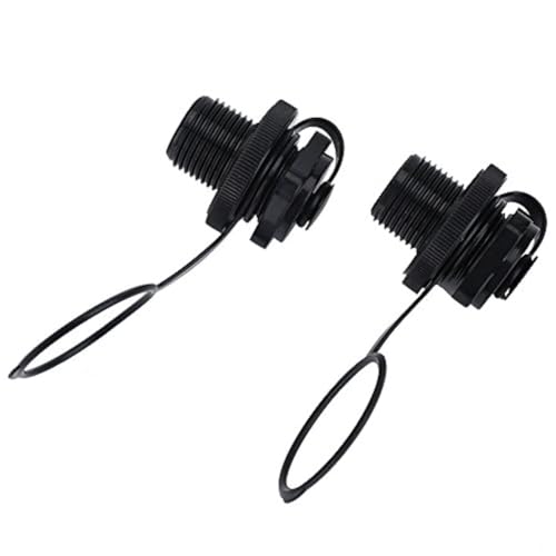Inflatable Boat Air Valve, 2pcs Kayak Valve Adapter Spiral Air Plugs Boston Valve Replacement Screw for One-way Inflation Rubber Dinghy Kayak Raft Pool Boat Airbeds