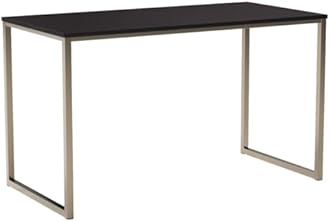 SHW Home Office 48-Inch Computer Desk, Silver/Espresso