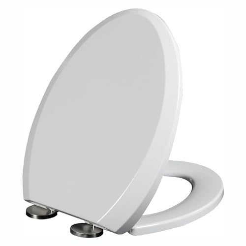 Abattant WC allonge fermeture douce avec charnieres reglables - 3