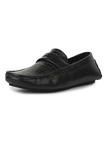 Image of Bata 8516: Ben Plain E Black Loafer Slip-On Casual Shoes for Men