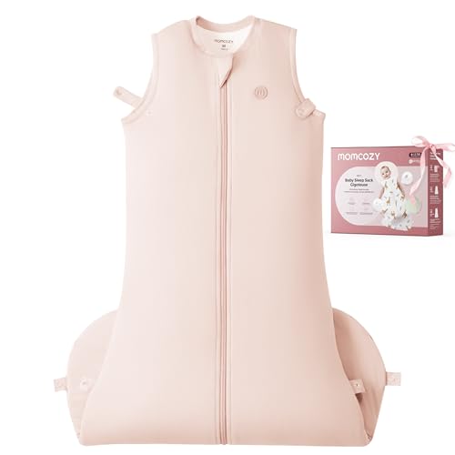 Momcozy Sleep Sack for Baby 0-6 Months 1.5 TOG Baby Wearable Blanket with Supportive Plush Filling Two-Way Zipper for Easy Diaper Changes Snap-Fit Design for Growing Babies Small Pink