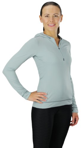 Alo Yoga Women's Half Zip Long Sleeve Hoodie Grey