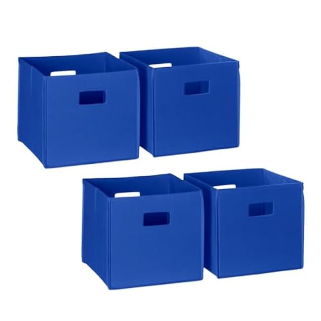 RiverRidge Folding Storage Bins with Handles Olive Cube Storage Organizer for Closet, Bedroom & Playroom - Closet Organizers and Storage Set of 2