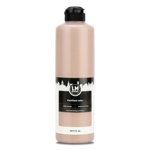 LM-Kreativ Colore per mobili, 500 ml, cappuccino, vernice per mobili ad alta copertura, per interni ed esterni, colore per mobili senza fiocchi, colore per cucina/fronte cucina, inodore e rispettoso