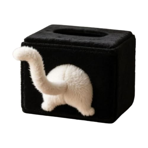 Tissue Box Cover Square, 3D Plush Fun Shape Skin-Friendly Flannel Flannel Top Opening Tissue Box Cover,Multi-Scenario Adaptation Lightweight Dustproof Tissue Holder for Bathroom Bedroom Living Room - image 1