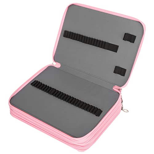 OVAQUIXI Etui met 200 Slots, 4-laags Georganiseerde Opslag met Draagriem, Stoffen Materiaal, Rozenprintontwerp, Houder voor Kunstvoorwerpen met Grote Capaciteit, 8,1 X 11 X 2,8 Inch (#3)