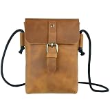 ANT MAKERS Leather Mini Crossbody Bag Small Shoulder Bag For Men, Mini Messenger Satchel Bag, Genuin