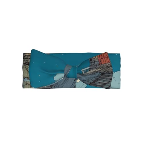 Small house on the mountain Picture Baby Bow Headband Super Stretchy Soft Bows Hair Accessories for Newborn Infants Toddlers Kids Girls