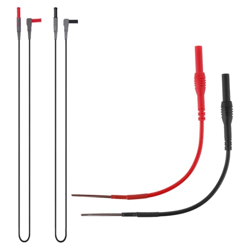 Image of Flexible Spoon Back Probe, 4PCS Multimeter Leads Kit Silicon Flexible Test Back Probe Pins Test Wire Kit Power Probes Compatible with 4mm Banana Plug for Wire Piercing Car Repairing Electrical Testing