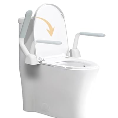 Toilet Safety Rails for Elderly (520 lbs), Handicap Toilet Seat with Foldable Handles, Adjustable Height and Width Toilet Rails for Seniors, Toilet Safety Rail, New Upgrade