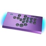 TIKITAKA FTG Mシリーズ 高級ナイロンボタン レバーレスコントローラー 12mm超薄 SF6 ストリートファイター用ゲームコントローラー ジョイスティック アーケードスタイル PS4/PS3/PC/N Switch2対応 (紫-XM2)