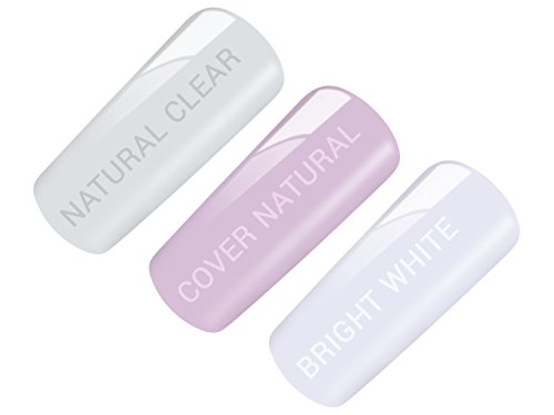 Poly Acryl Gel Tube Set French - Clear + Cover Natural + Bright White (3 x 30g) – Bild 4