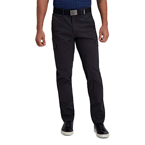 Haggar The Active Series Straight Fit Pant Pantis, Gris (Lead), 40W x 29L para Hombre