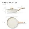 CAROTE 12 Inch Non Stick Frying Pan with Lid,White Granite Nonstick Skillet Omelet Pans, Egg Pan Granite Cookware, PFOS & PFOA Free #1
