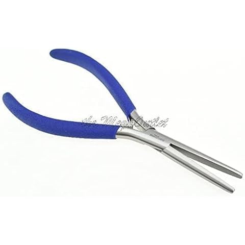 Long Nose Hair Extensions Flat Mouth Plier - Fitting Pliers for Hair Extensions Apply & Remove with Blue Grip Cover