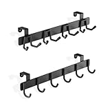 2 Pack Over The Cabinet Door Hook - for Doors up to 3/4''(2cm) Thickness, Back of Cabinet Door Rack Hanger Organizer for Coats, Hats, Bathroom Towels, Kitchen Utensils