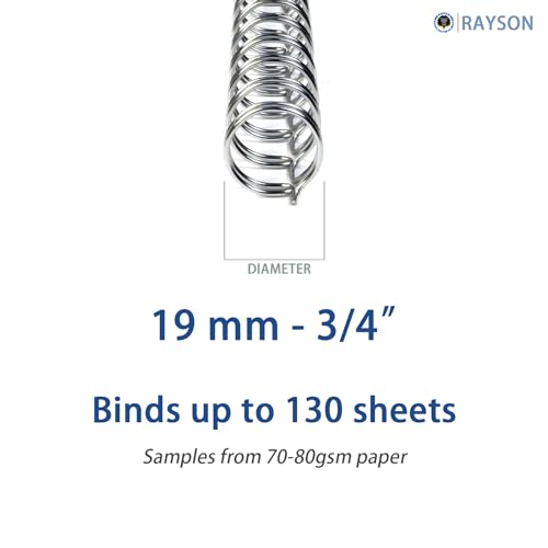 Reliure à spirales pas 2:1 pour reliure de document A4 130 feuilles 19 mm RAYSON