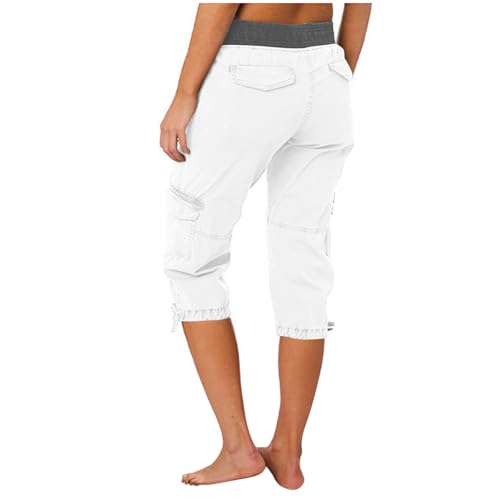 Cargo Capris for Women Cotton Mid Rise Lightweight Capri Pants Stretchy Travel Hiking Cargo Pants with Pockets4