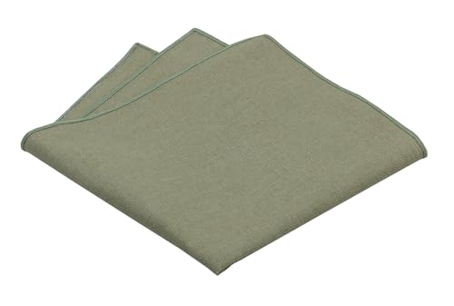 Image of Mens Linen Tie Set - Solid Necktie with Pocket Square