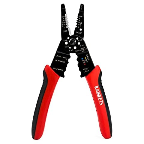 KAIWEETS Wire Stripper 10-22 AWG Wire Splicer Cable Stripper Multipurpose Wire Stripping Tool Electrical Wire Pliers with Screw Cutter Cover