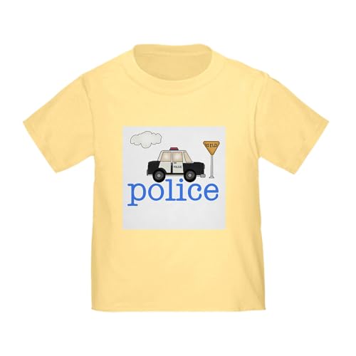 CafePress Police Car Toddler T Shirt Toddler Graphic Tee, 100% Cotton Daffodil Yellow