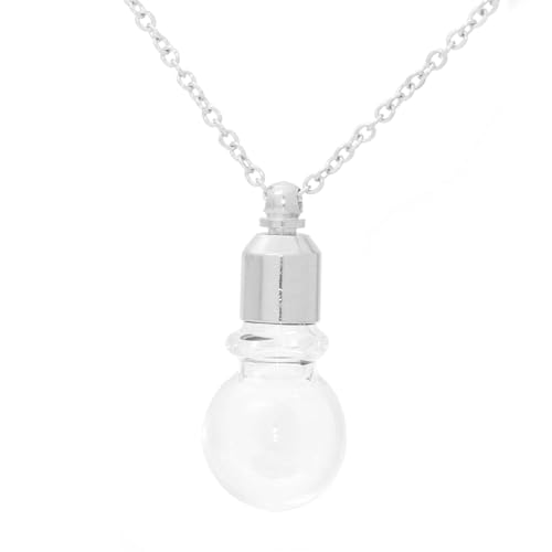 Urn Necklace for Ashes Stainless Steel Memorial Cremation Keepsake Necklace Glass Bottle Container Necklace