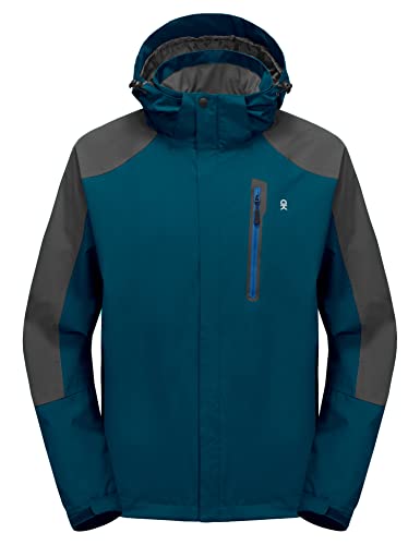 Little Donkey Andy Men's Waterproof Rain Jacket Outdoor Lightweight Hooded Raincoat for Hiking Golf Travel Fishing