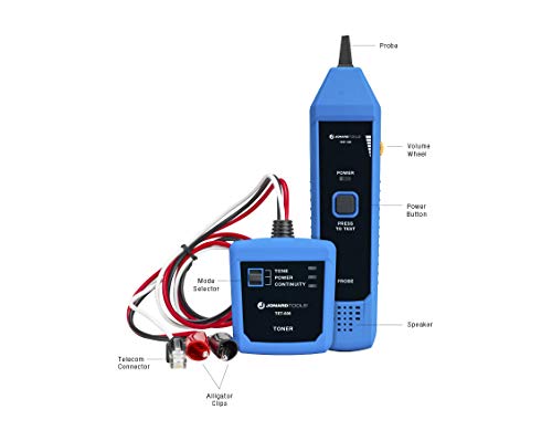 Image of Jonard Tools TETP-800 Cable Tester Tone and Probe Kit for Testing Cable Continuity and Telephone Line Polarity