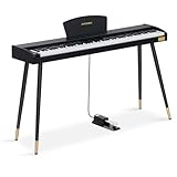 AODSK 88 Keys Digital Piano,Full-size semi weighted key,128 Tones & Rhythms, MIDI/USB Connectivity, Headphone Jack