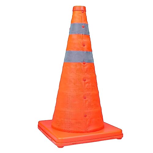 Rianpesn Seguridad | tráfico Naranja Plegables 17,7 Pulgadas,Conos Naranjas para estacionamiento, construcción Reflectantes para Entrada, estacionamientos, Entrenamiento