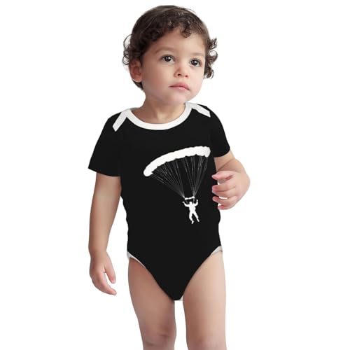 DUWHEBAS Skydiving Silhouette Baby Bodysuit Short-Sleeve Baby Jumpsuits Breathable One-Piece Soft Rompers For Newborn Infant
