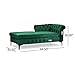 Christopher Knight Home Frieda Velvet 3 Seater Sectional Sofa with Chaise Lounge, Emerald, Black