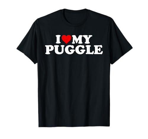 Puggle A Item: I Love My Puggle Goods TItem With Heart T-Shirt