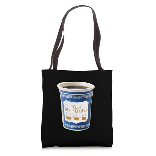 Old School NY New York Hometown Greek Diner Coffee Cup Tote Bag miniatura 1